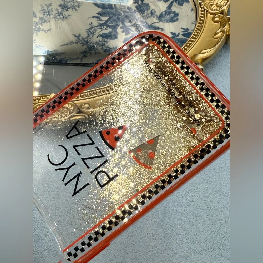 🆕 KATE SPADE NEW YORK 🧿 NWOT Pizza Box iPhone 14 Pro Case, Orange Glitter
